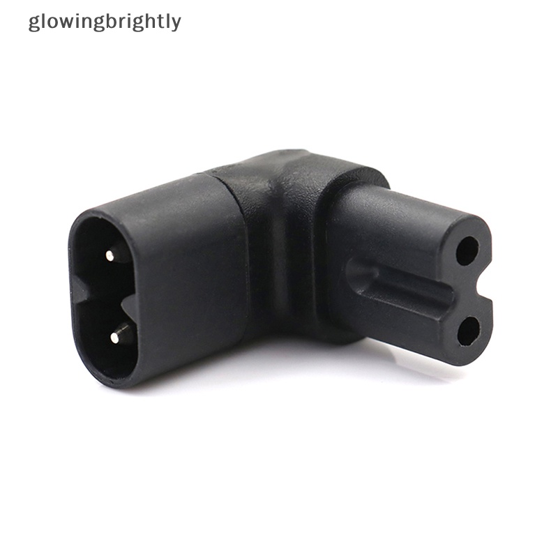 [glowingbrightly] 1pc IEC 320 C7-C8 90derajat up down Siku Sudut Kanan Adaptor Daya AC TFX