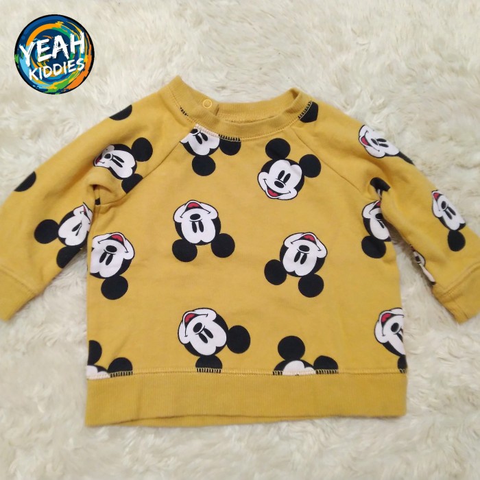 KAOS SWEATSHIRT CREWNECK H&M MICKEY MOUSE BABY ANAK COWOK LAKI LAKI 6 9 BULAN