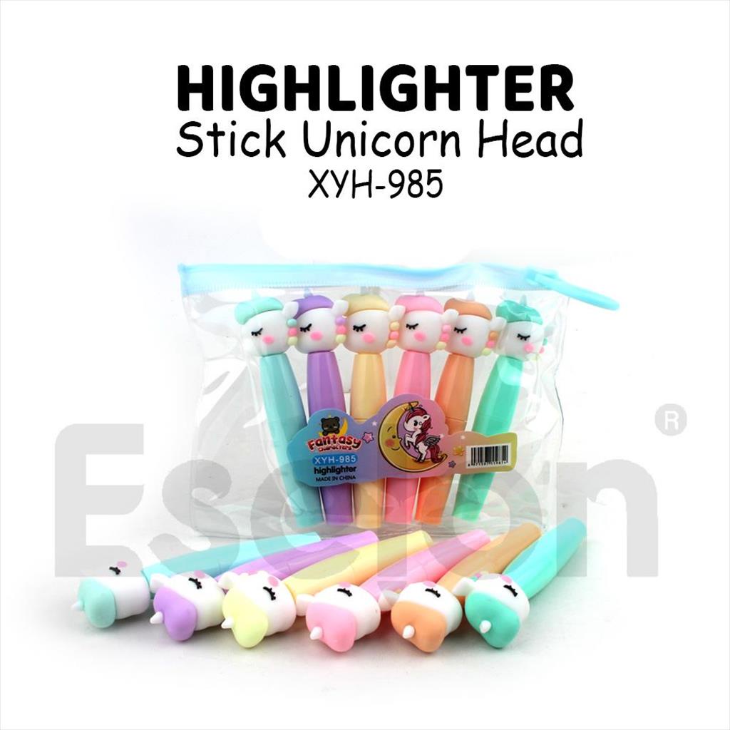 

1pak isi 6 Stabillo UNICORN XHY-985/ 6pcs warna Pastel Highlighter