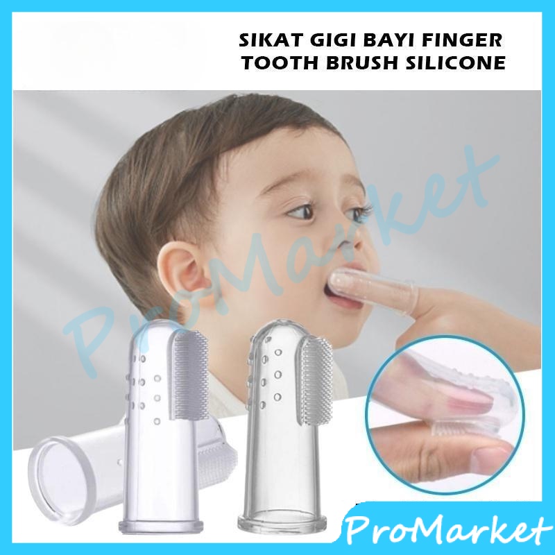 PRO Sikat Gigi Jari Bayi Sikat Gigi Bayi Dengan Kotak Sikat Gigi Bayi Silikon untuk Sikat Lidah Pembersih Mulut Bayi Silikon Jari Baby Newborn Lidah Gusi Silicone Food Grade 3-24 Bulan