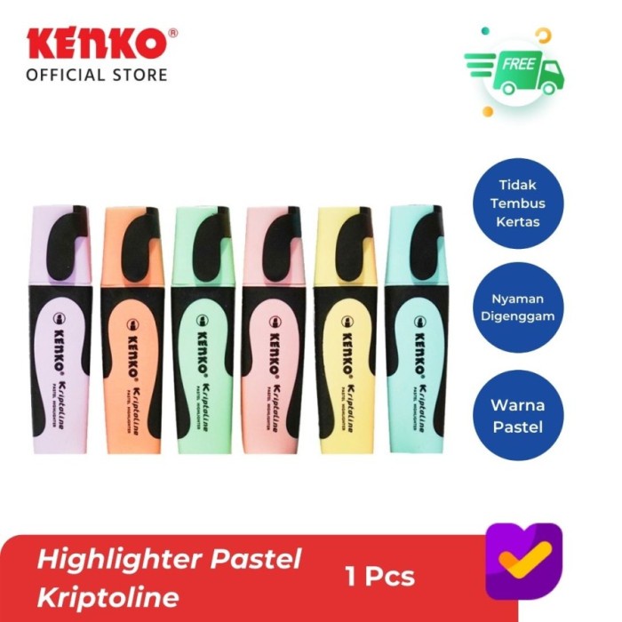 Highlighter Pastel Kenko Kriptoline Penanda Tulisan Catatan