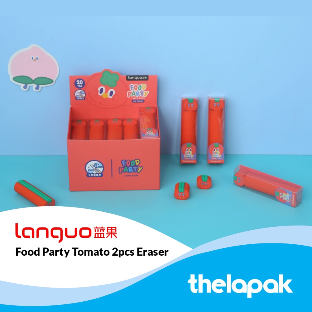 

Penghapus 2pcs Besar & Kecil Languo Food Party Series Tomato Eraser