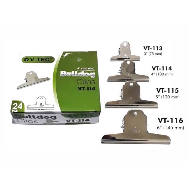 V-TEC BULLDOG CLIP VT-113, VT-114, VT-115, VT-116'' ( JEPIT KERTAS / KLIP KERTAS / JILID KERTAS )