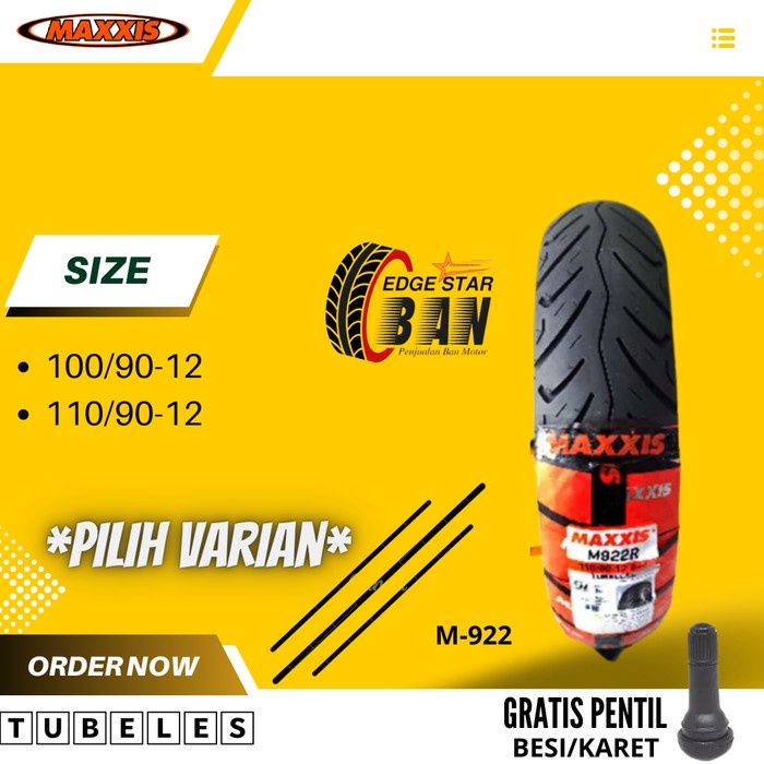 BAN MAXXIS M922F//M922R (100/90-12)(110/90-12) TUBELESS