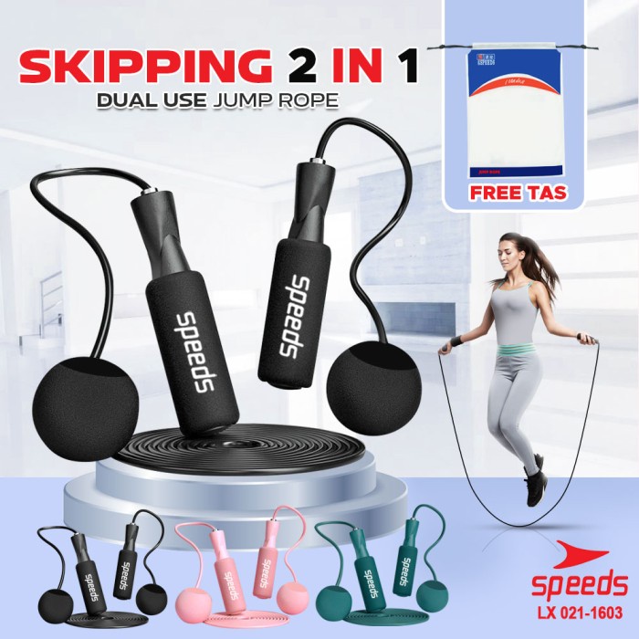 2in1 Jump Skipping Rope Lompat Tali Skiping Bola Pijat Pemberat Speeds