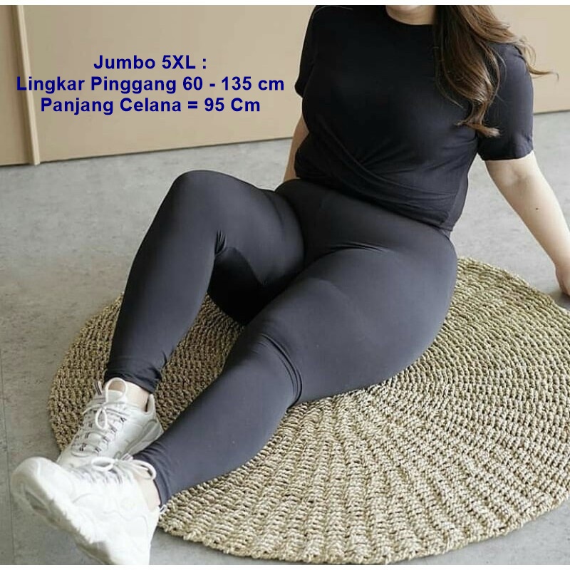 [LADIES UNDERWEAR] Legging Polos Super Jumbo Big Size Panjang Celana Stretch
