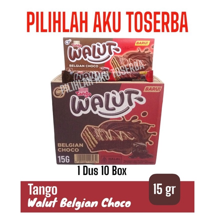 

Wafer Tango WALUT BELGIAN CHOCO isi 12 sachet - ( HARGA 1 DUS )