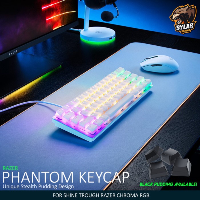 Razer Phantom Keycaps Upgrade Set 128-Key for Mechanical Keyboard - Putih