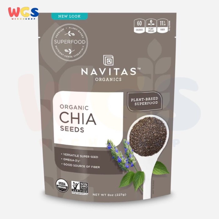 Navitas Organics Organic Chia Seeds Non GMO Superfood 8oz 227g