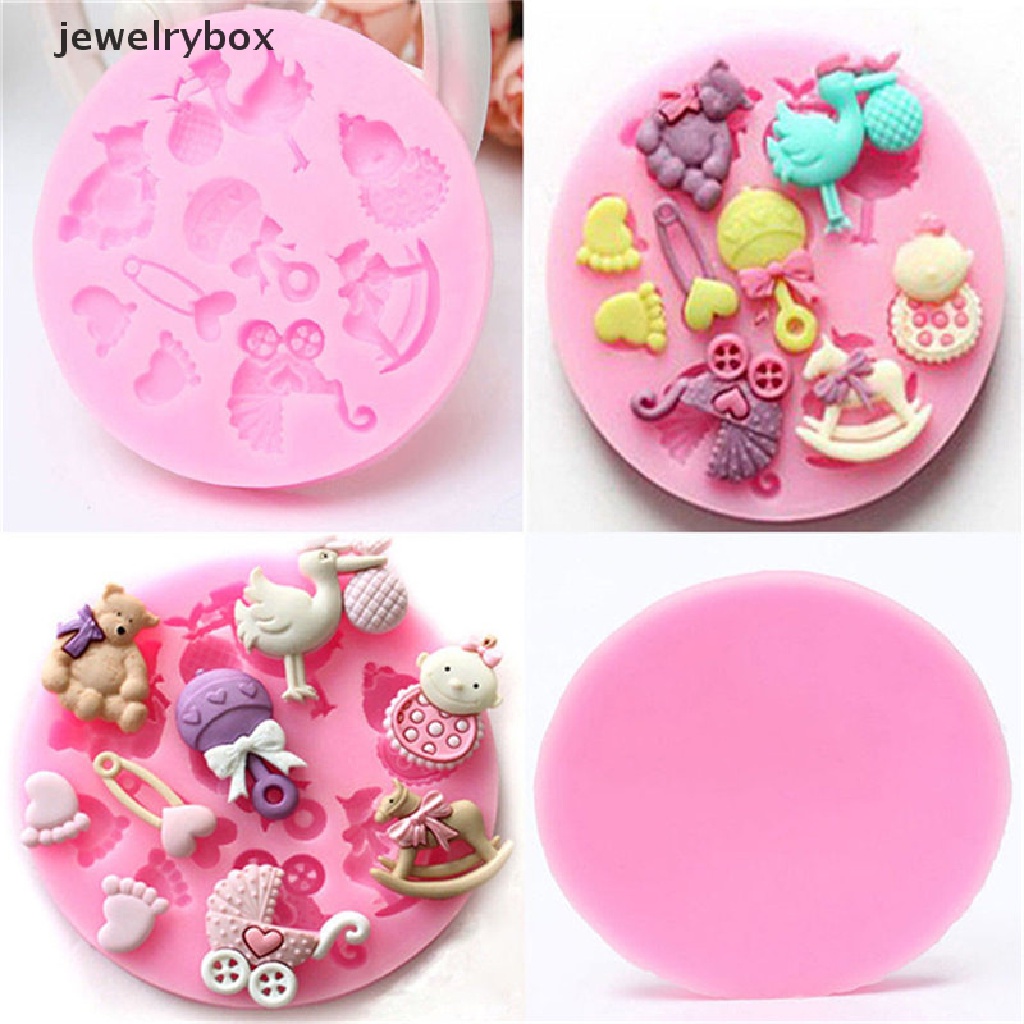 [jewelrybox] Cetakan Kue Fondant Silikon Baby Shower Mold Coklat Baking Sugarcraft Decor Butik