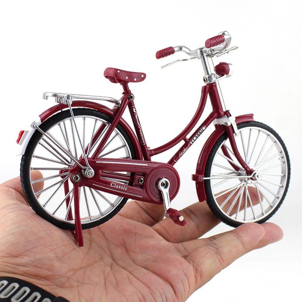 Nickolas1 Retro Sepeda Model DIY Koleksi Hadiah Vintage Sepeda Model Simulasi Sepeda Gunung Sepeda Mainan Miniatur Diecast Alloy Mini Alloy Bicycle