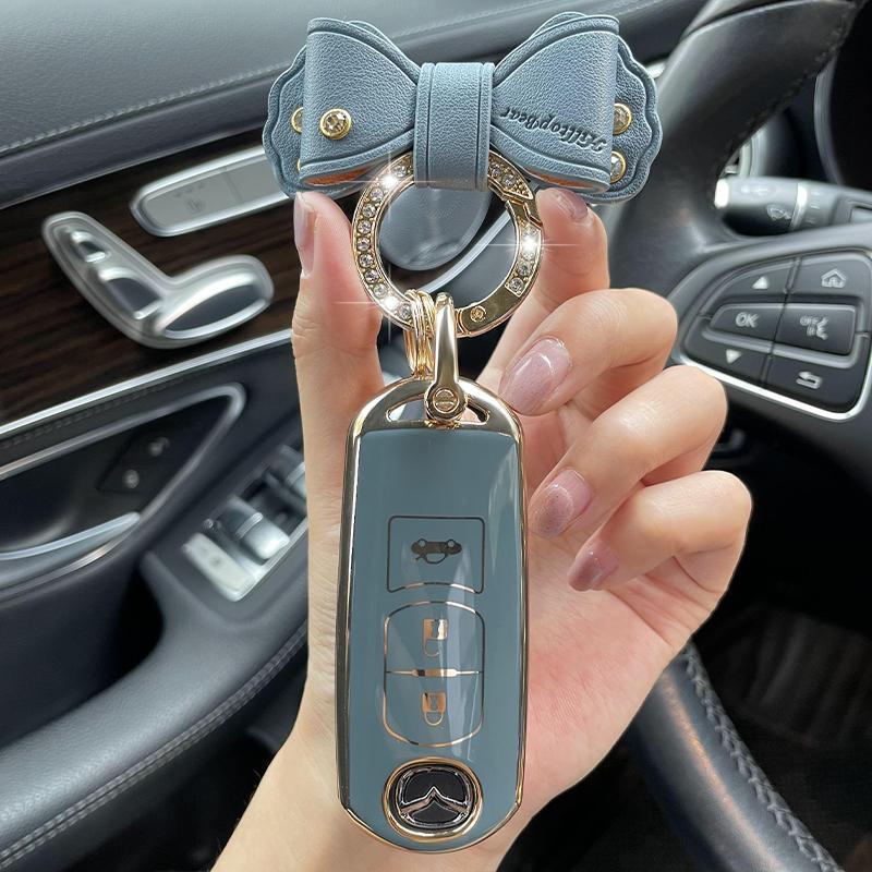 Mazda 3atenza Key Case CX5 CX8 CX4 M6 CX30 Tas Mobil Gantungan Kunci Key Holder Keyless Remote TPU Sarung Pelindung Kunci Mobil