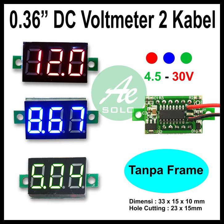 audiosby-Voltmeter Digital tanpa FRAME/  Bingkai 4.5V-30V DC 3 digit 0.36"