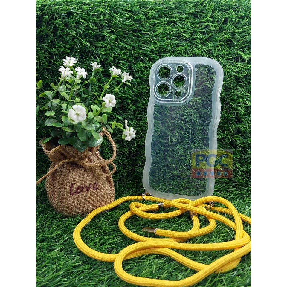 Case Clear Gelombang + TALI ( IPHONE 13 PRO ) Casing Hp Terbaru 2023 - PGC MALL