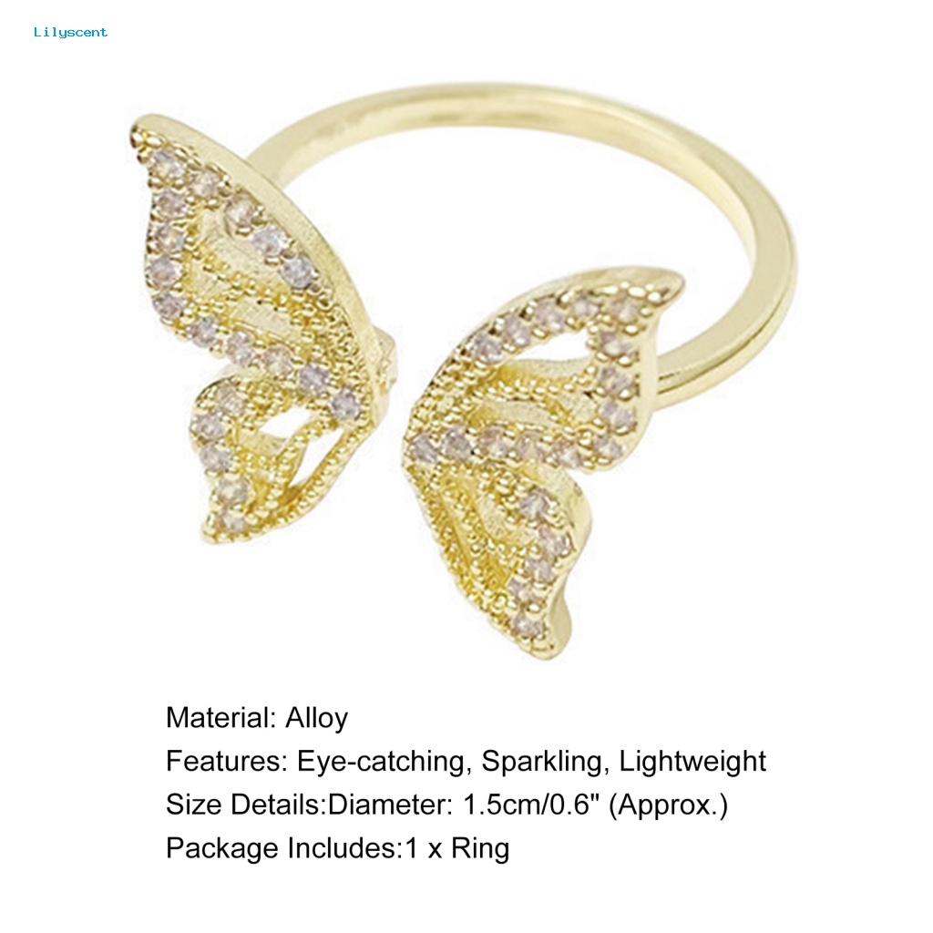 Lilyscent Cincin Jari Tahan Lama Untuk Pakaian Sehari-Hari Wanita Cincin Kawin Temperamen Sederhana Eye-catching