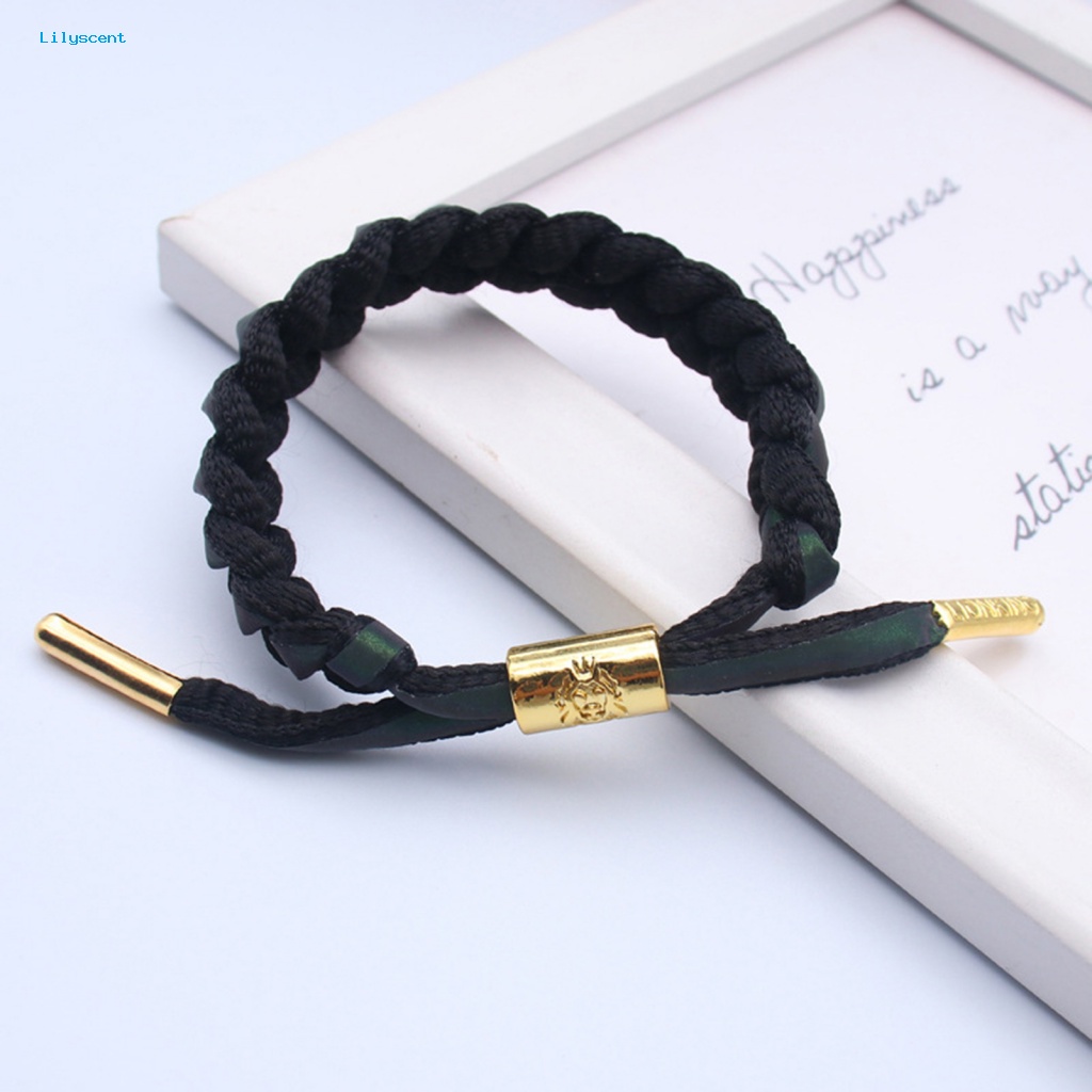 Lilyscent Aksesoris Fashion Anyaman Gelang Untuk Pesta Adjustable Braided Reflektif Gelang Motif Singa