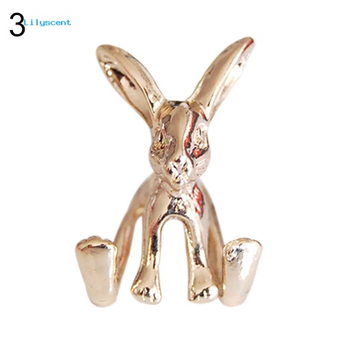 Lilyscent 1Pc Wanita Kelinci Lucu Hewan Alloy Ear Stud 3D Bunny Earring Fashion Perhiasan