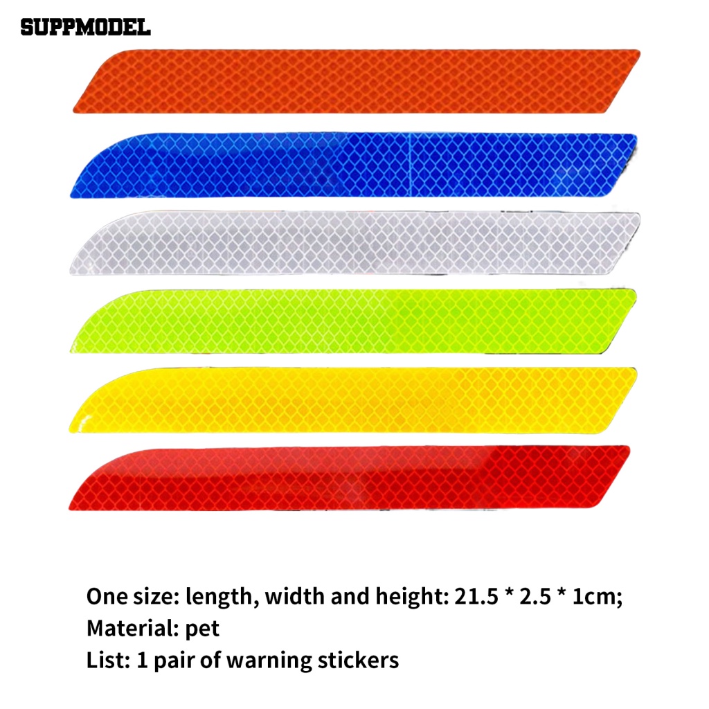Suppmodel 1pasang Stiker Peringatan Mobil Anti Air Untuk Sticker Reflektif Body Eksterior Mobil Kecerahan Tinggi