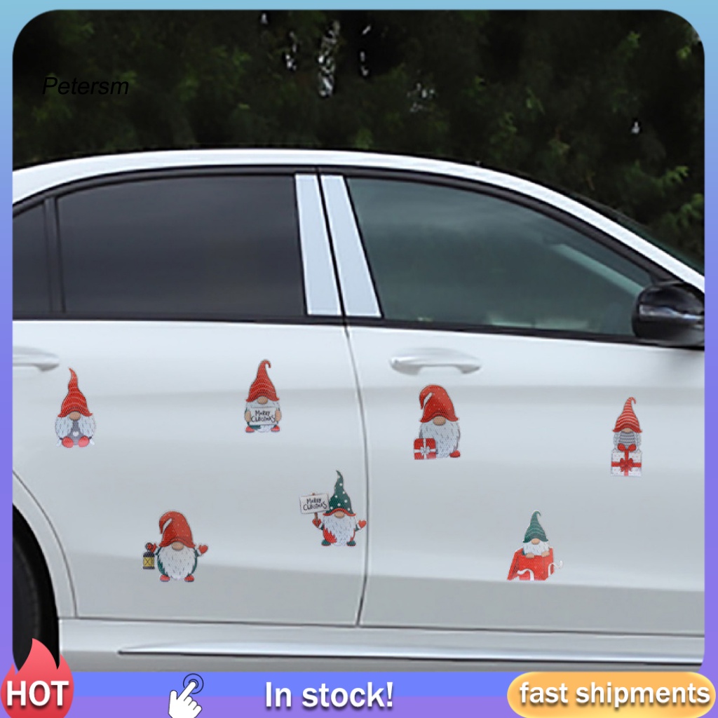 Pp 1set Stiker Hias Anti Air Untuk Dekorasi Natal Festival Stiker Jendela Mobil Sangat Reflektif