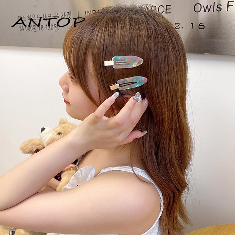 [Antop Termurah] Asam Asetat Jepit Rambut Temperamen Perempuan Klip Samping Streaming Warna-Warni Super Peri Duckbill Klip