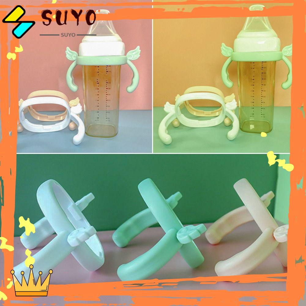 Suyo 3pcs Gagang Botol Bayi Gelas Air Silikon Cangkir Minum Anti Bocor