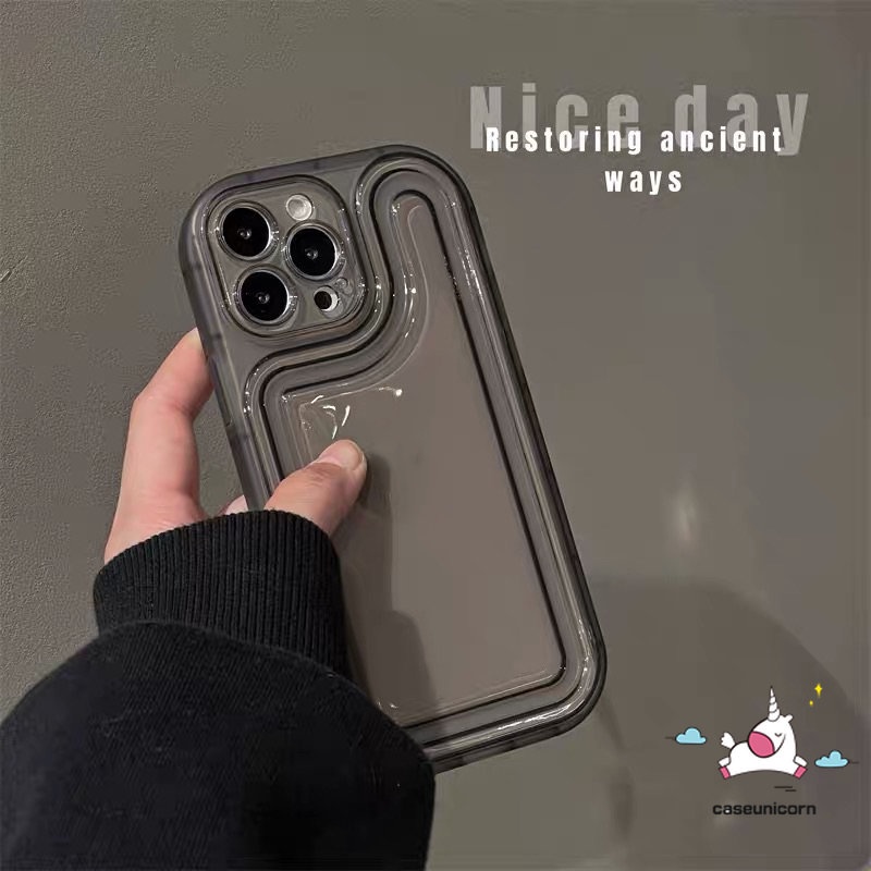 IPHONE Casing Ponsel Bening Bumper Silicon Shockproof Kompatibel Untuk Iphone11 Pro MAX 7plus XR 12 13 14 Pro MAX X XS Max7 8 Plus SE 2020 Mewah Simple Penebalan Shock Resistant Soft Cover