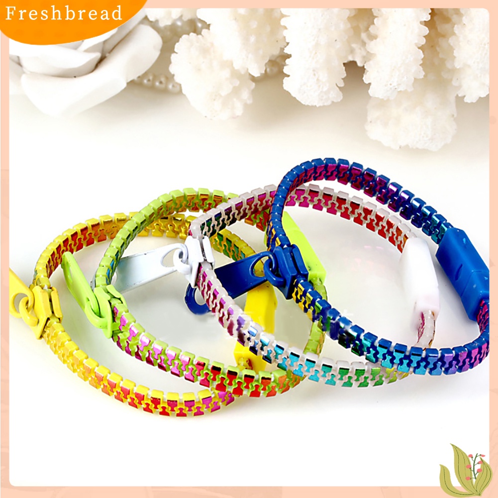 &lt; Freshbread &gt; Warna-Warni Ritsleting Gaya Gelang Pria Wanita Mahasiswa Perhiasan Rantai Tangan Kreatif