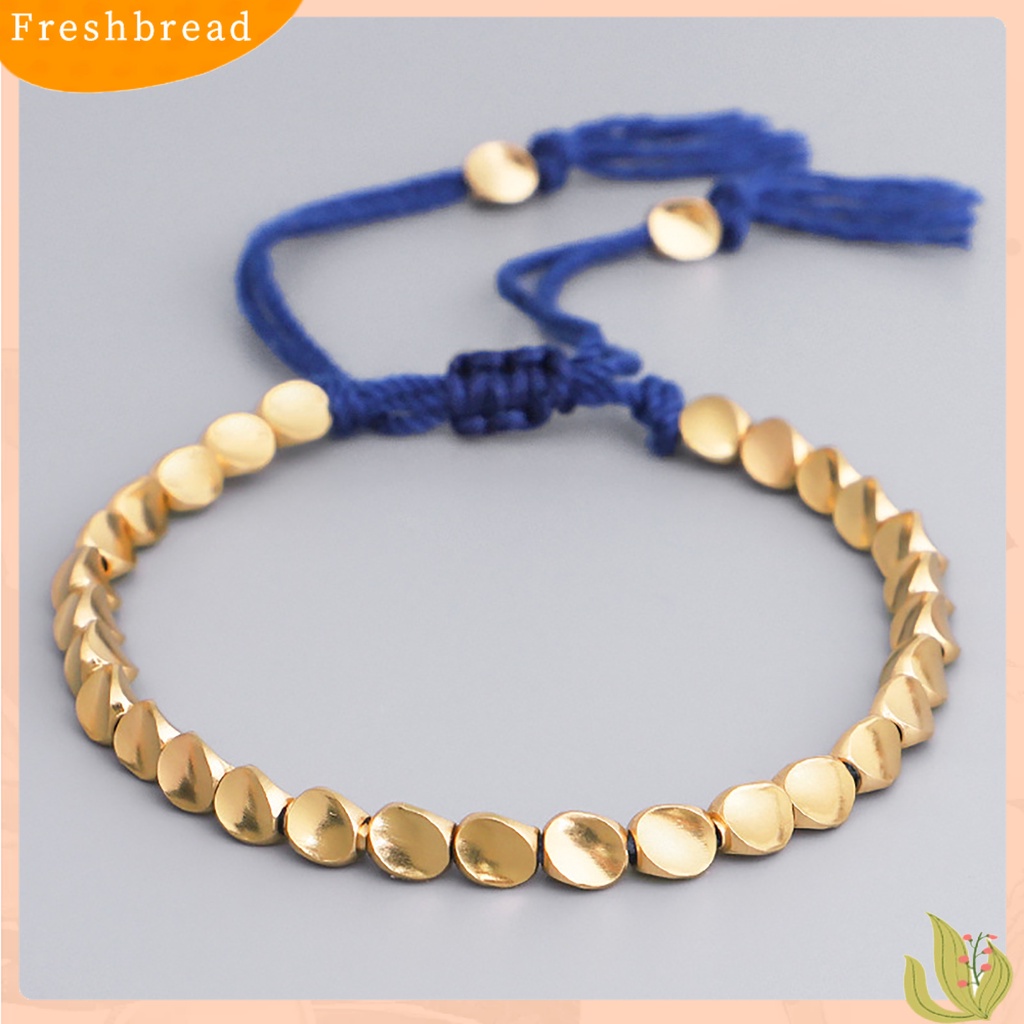 &lt; Freshbread &gt; Unisex Handmade Braided Copper Beads Serut Tali Keberuntungan String Rantai Gelang