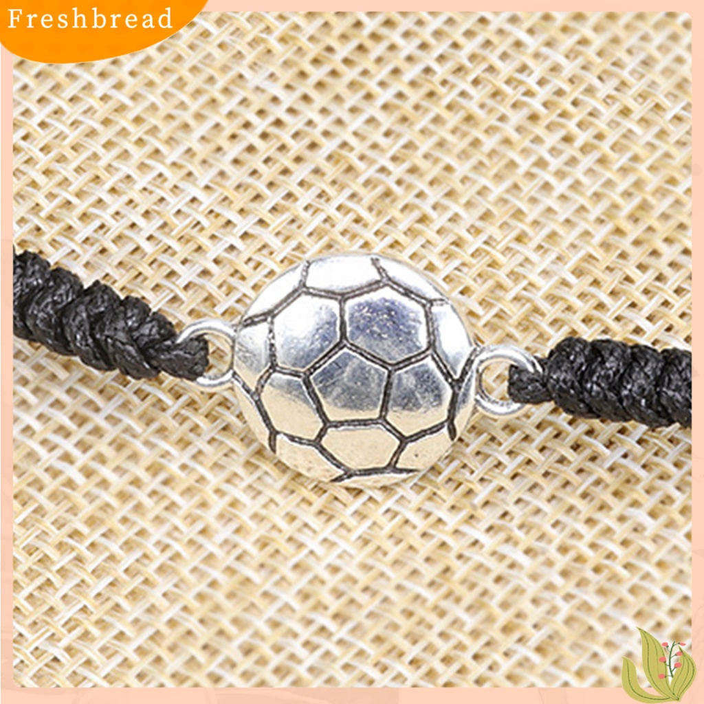 &lt; Freshbread &gt; Gelang Olahraga Sepak Bola Dikepang Unisex Adjustable Wax Line Bracelet Fan Gift