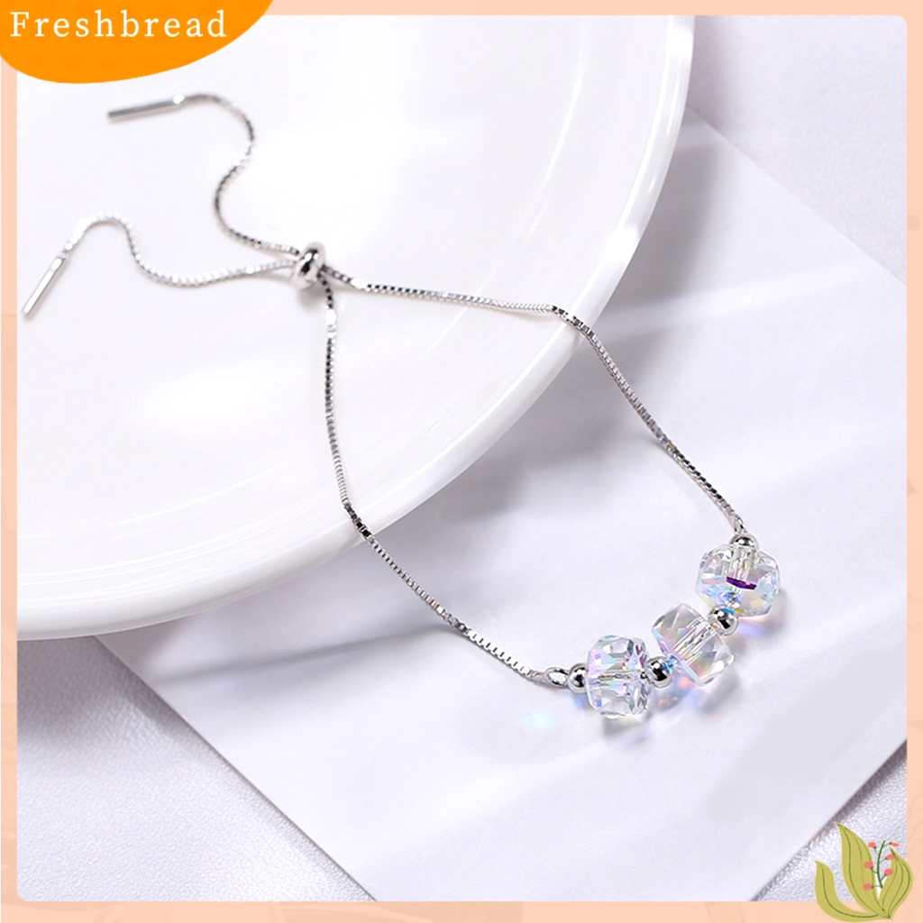 &lt; Freshbread &gt; Wanita Aksesori Perhiasan Gelang Manik-Manik Berlian Imitasi Simple Adjustable Untuk Anniversary