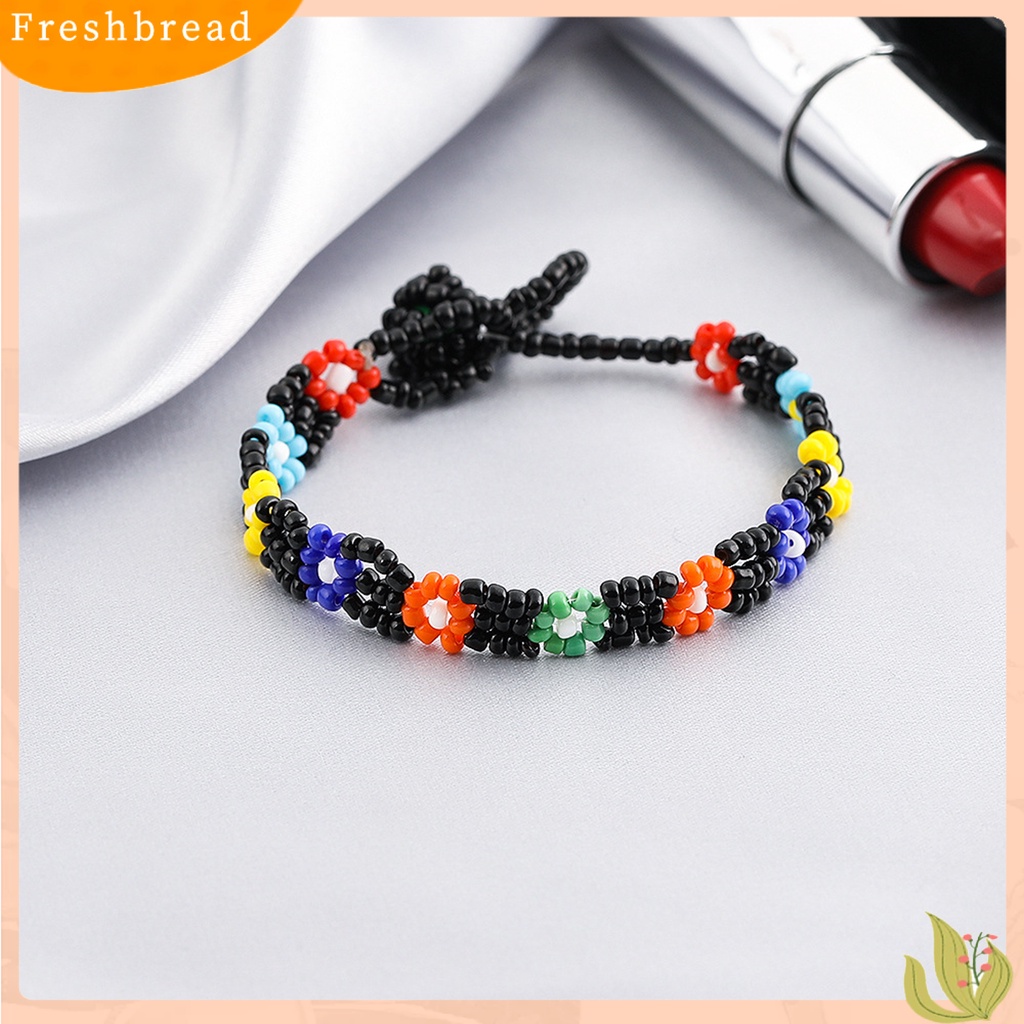 &lt; Freshbread &gt; Gelang Manik Gaya Etnik Tahan Air Resin Wanita Bunga Jenis Handmade Braided Bracelet Hadiah Ulang Tahun