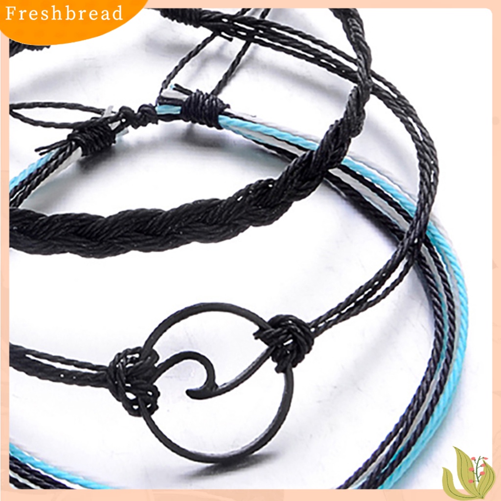 &lt; Freshbread &gt; 3Pcs/Set Gelang Multilayer Bohemia Tali Kepang Gelombang Lingkaran Gelang Tangan Untuk Pacaran