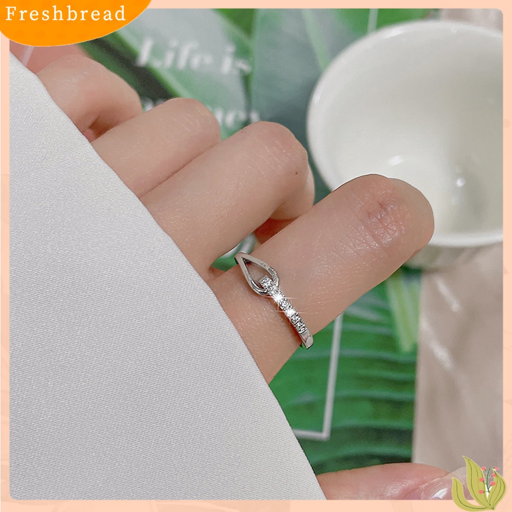 &lt; Freshbread &gt; Wanita Cincin Hollow Out Jepang Korea Gaya Shiny Rhinetones Finger Ring Untuk Pesta Pernikahan Perjamuan