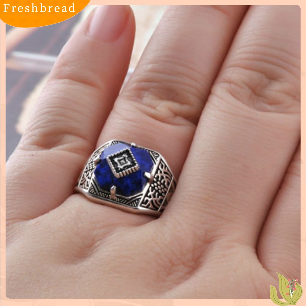&lt; Freshbread &gt; Fashion Persegi Diukir Berongga Jari Cincin Cosplay Retro Wanita Masquerade Perhiasan