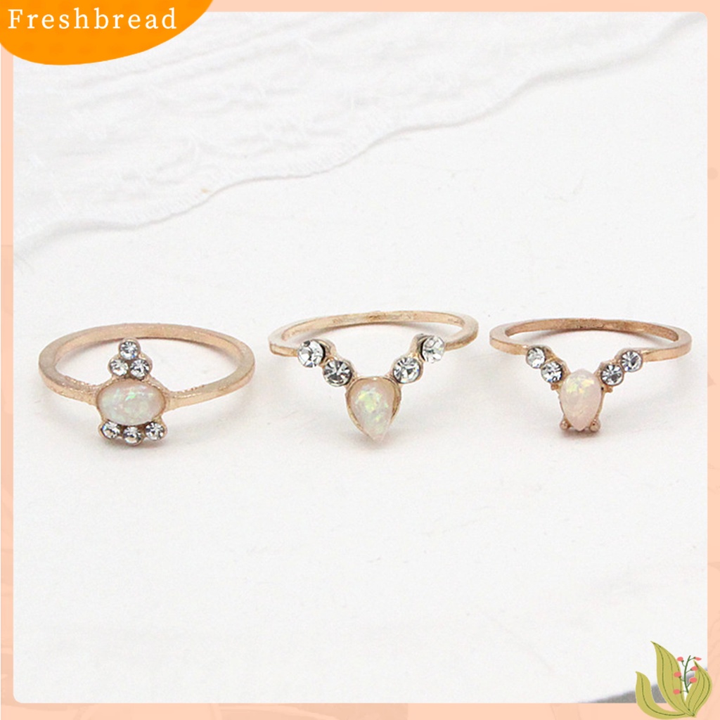 &lt; Freshbread &gt; 17Pcs/set Bohemian Sederhana Dapat Ditumpuk Berlian Imitasi Midi Cincin Buku Jari Cincin Perhiasan Aksesori