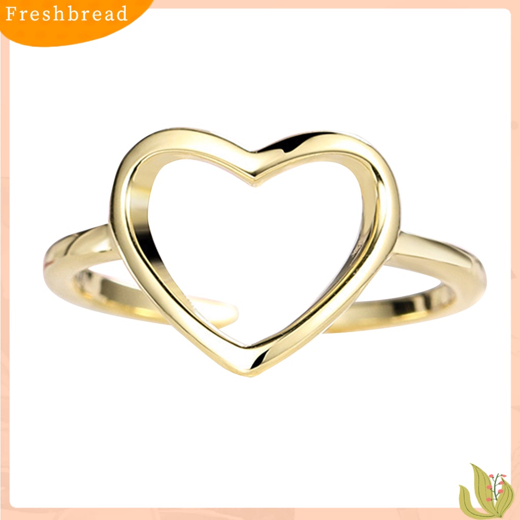&lt; Freshbread &gt; Cincin Wanita Adjustable Tahan Aus Perhiasan Alloy Hollow Out Open Ring Untuk Pakaian Sehari-Hari
