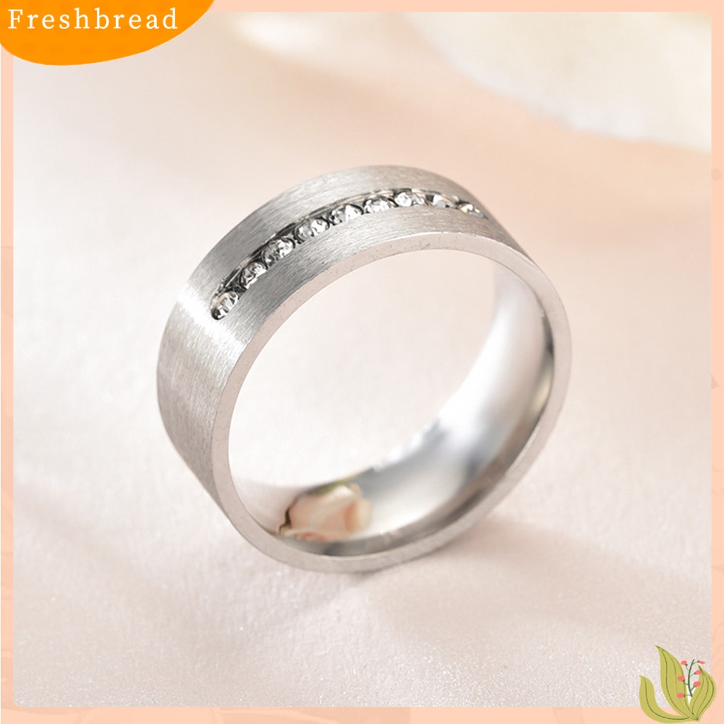 &lt; Freshbread &gt; 1/2Pcs Cincin Fashion Trendi Indah Halus Pengerjaan Halus Indah Hias Paduan Zirkon Berlian Imitasi Pasangan Cincin Perhiasan Aksesori