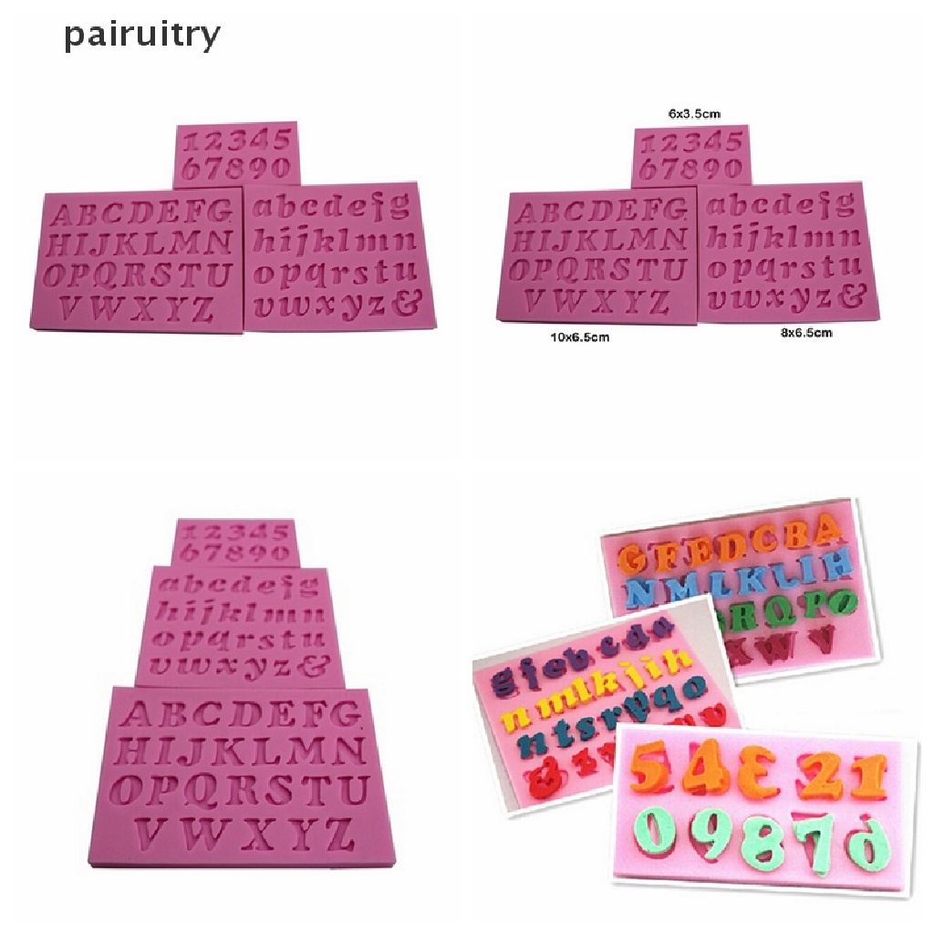 Prt 3pcs New Mini Huruf &amp; Angka Silikon Handmade Fondant Cake Decorag DIY Cetakan PRT