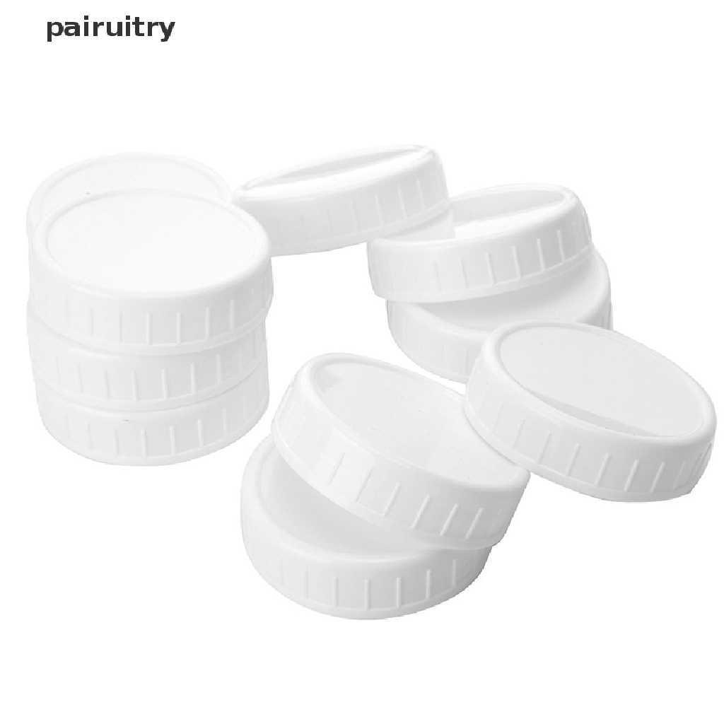 Prt 10pc Putih Mason Canning Drinking Jars Lid 70mm/86mm Diameter Dalam Tutup Plastik Tutup Pita Tidak Garis Tutup Penyimpanan Pengganti PRT