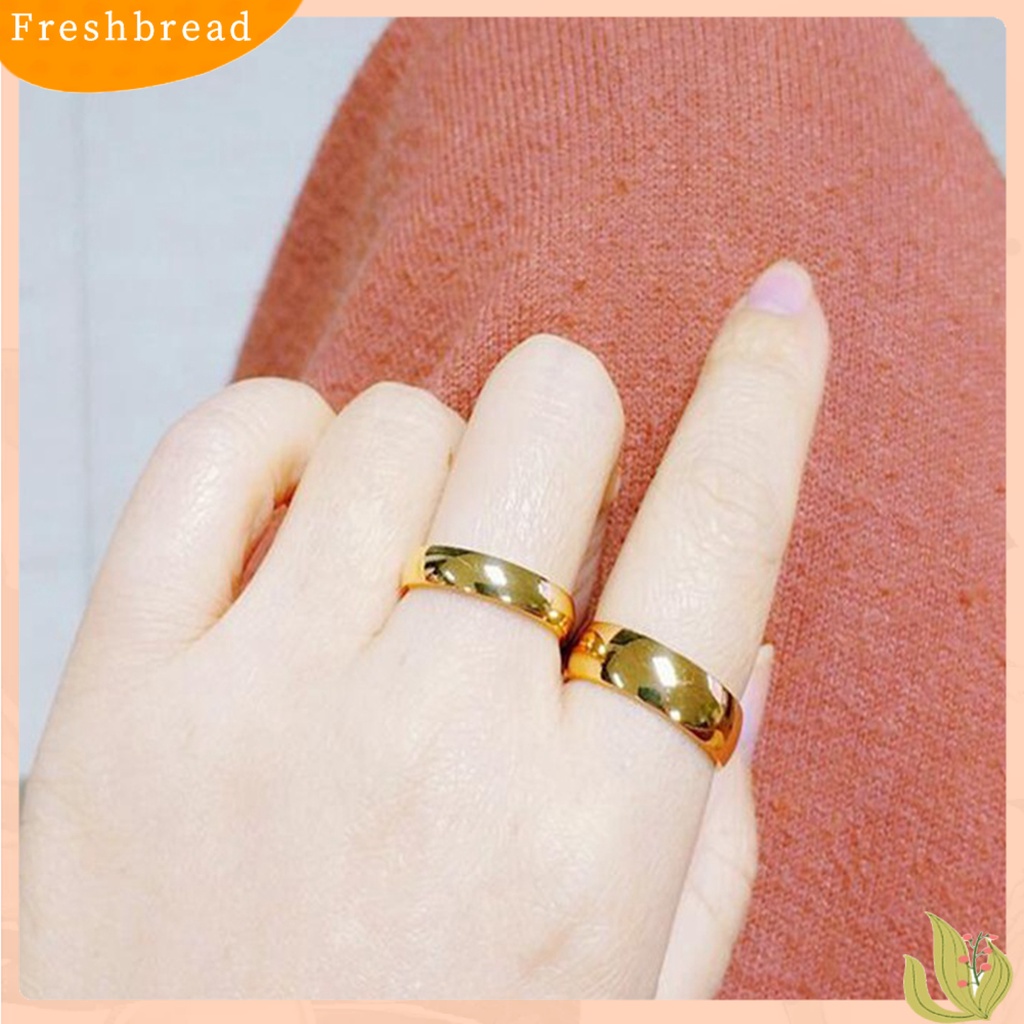 &lt; Freshbread &gt; Romantis Sederhana Indah Cincin Pasangan Tipis Cincin Pertunangan Aksesori Perhiasan