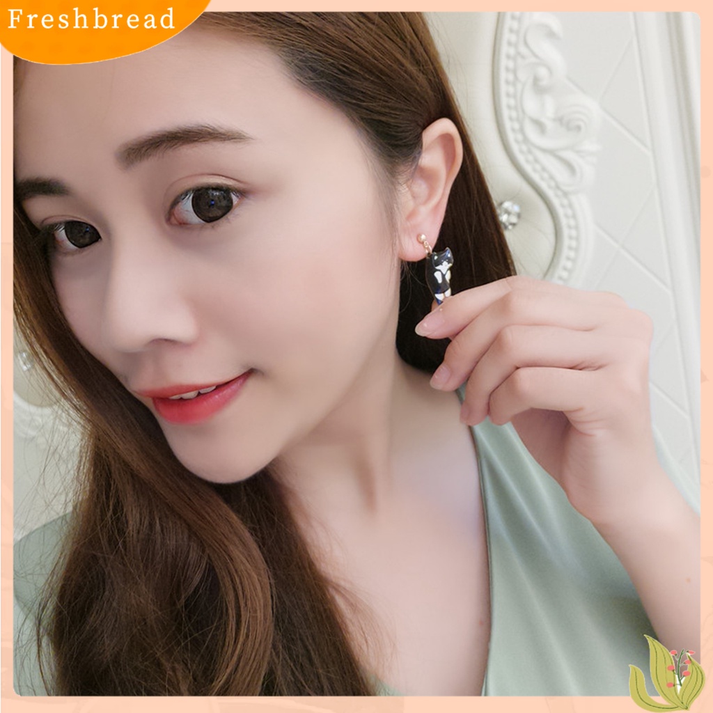 &lt; Freshbread &gt; 1pasang Anting Semua Pertandingan Bentuk Kucing Mata Mencatching Sederhana Dekorasi Wanita Anting Fashion Untuk Pakaian Sehari-Hari