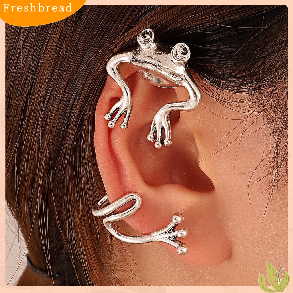 &lt; Freshbread &gt; 1Pc Klip Anting Kodok Hip Hop Alloy Manset Telinga Vintage Yang Berlebihan Untuk Pesta