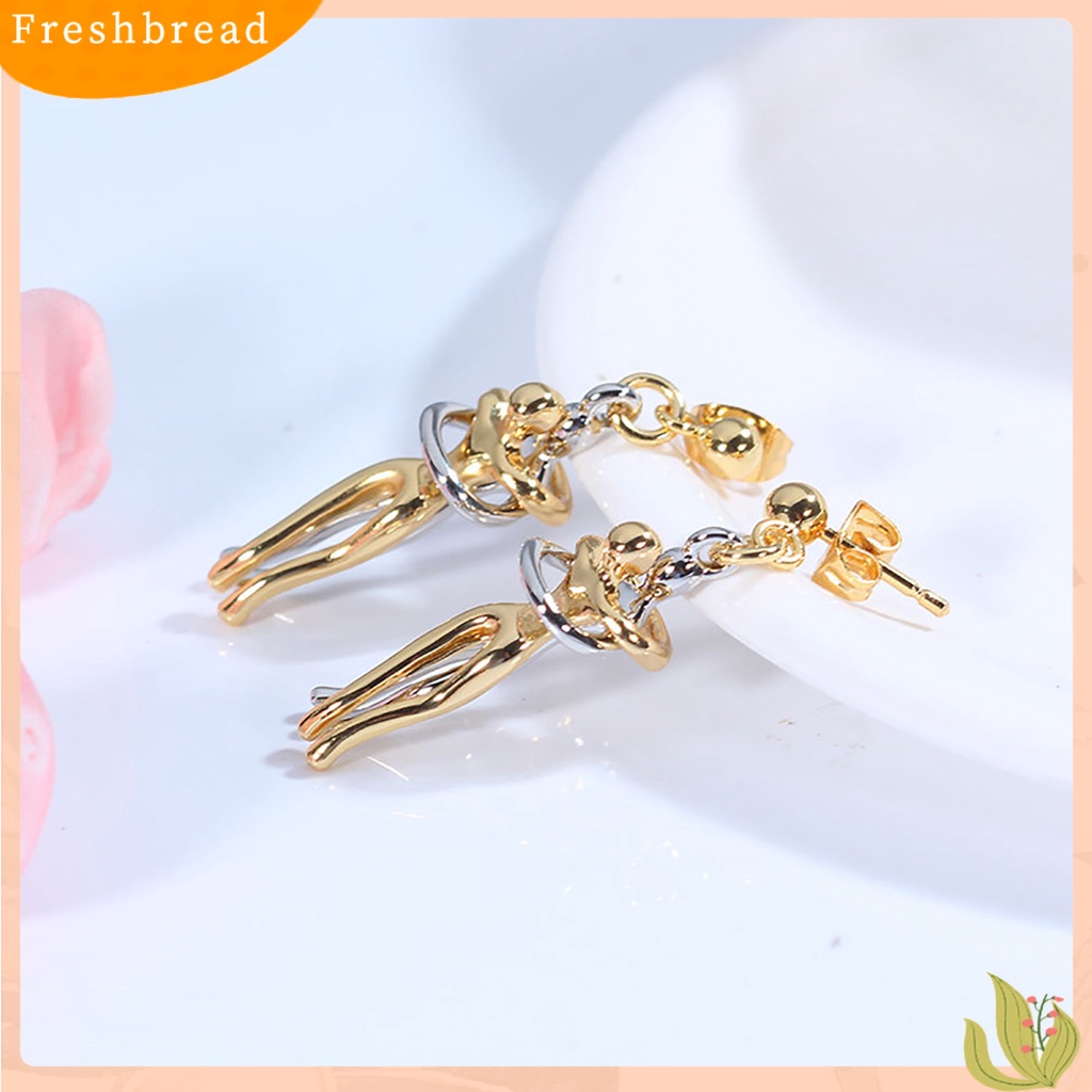 < Freshbread > 1pasang Wanita Pasangan Kreatif Peluk Liontin Anting Menjuntai Perhiasan Aksesori Hadiah