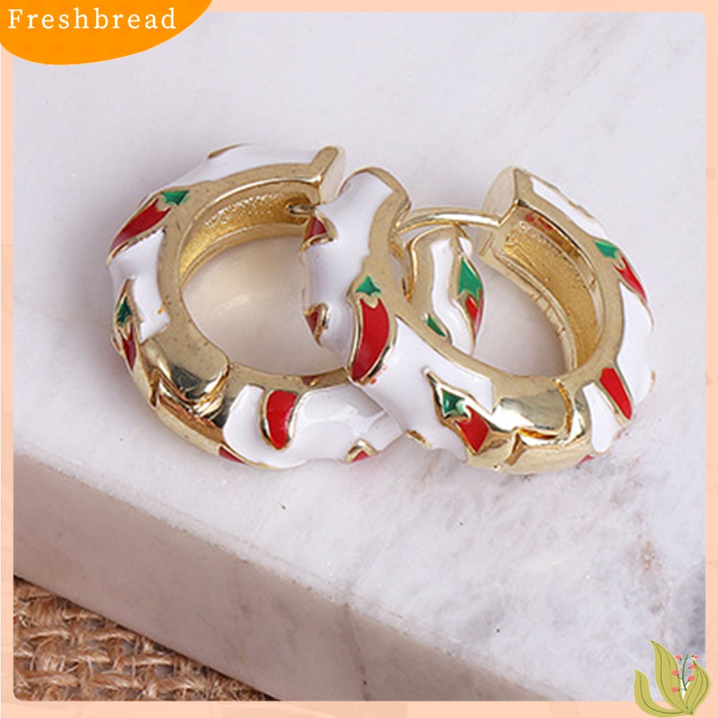 &lt; Freshbread &gt; 1pasang Anting Hoop Wanita Bulat Gaya Bohemia Etnik Anting Wanita Warna-Warni Untuk Hadiah