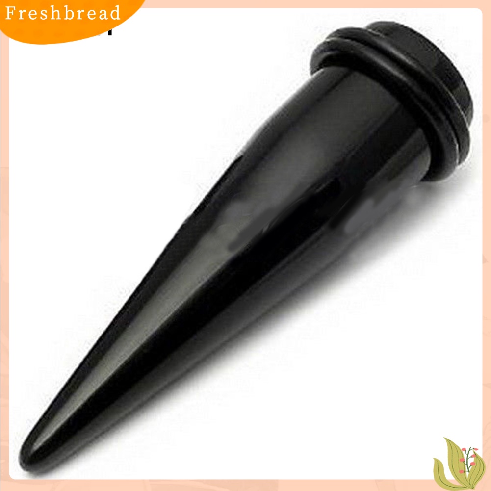 &lt; Freshbread &gt; Hitam Lurus Akrilik Bentuk Kerucut Telinga Expander Stretcher Taper Plug Device Device