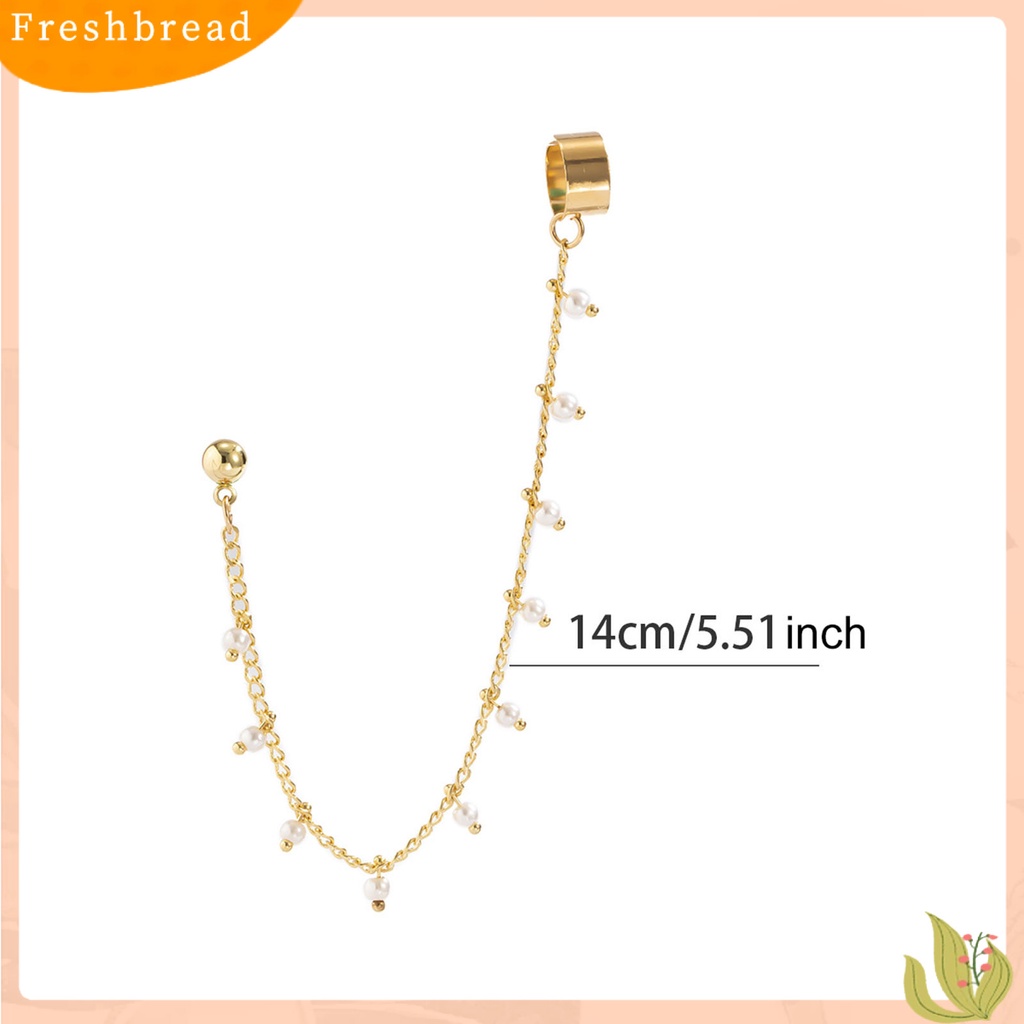 &lt; Freshbread &gt; 1Pc Anting Klip Bulan Bintang Jumbai Vintage Elegan Berkilau Terang Manset Telinga Untuk Pernikahan