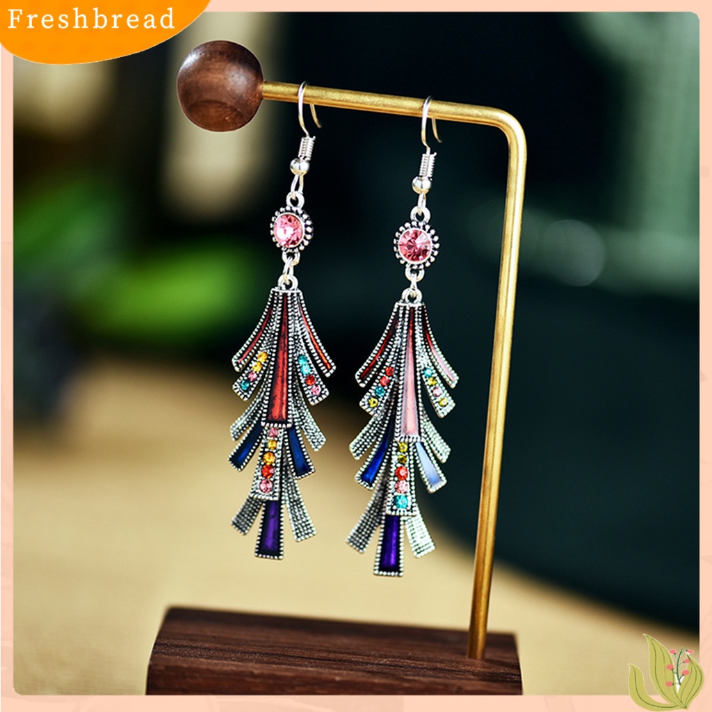 &lt; Freshbread &gt; 1pasang Anting Wanita Bahan Alloy Rumbai Gaya Cina Anting Menjuntai Tahan Lama Untuk Prom