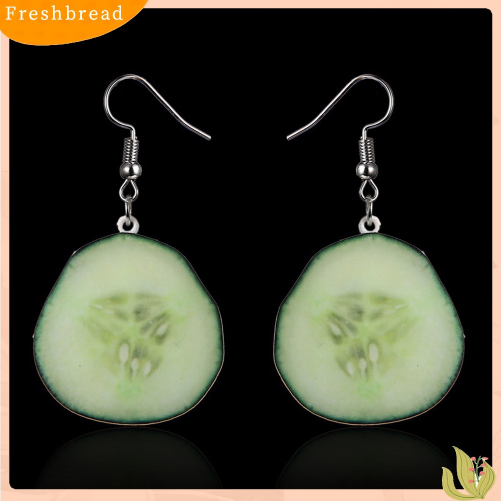 &lt; Freshbread &gt; Buah Manis Semangka Strawberry Menjuntai Wanita Ear Hook Earrings Perhiasan Pesta