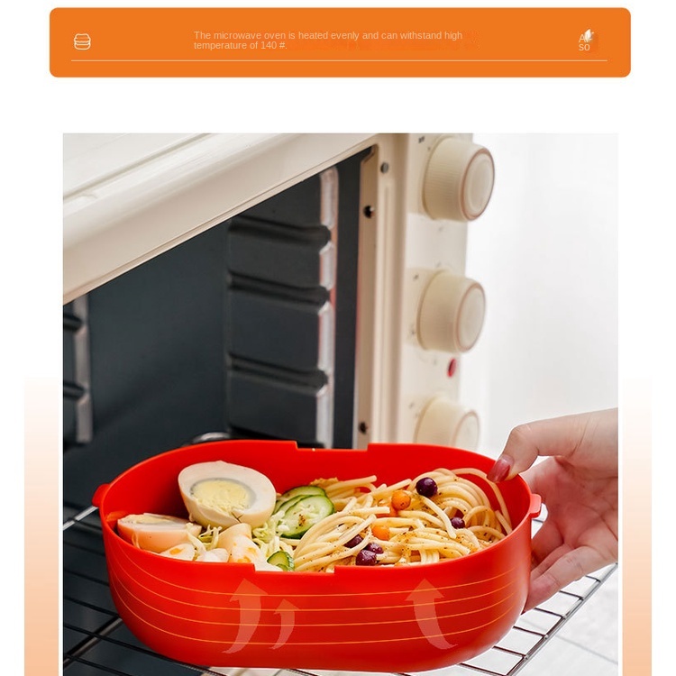 Kotak Makan Sederhana Dan Terisolasi Microwave oven food grade double layer bento box Lucu Kotak Makan Siang Siswa Kantor