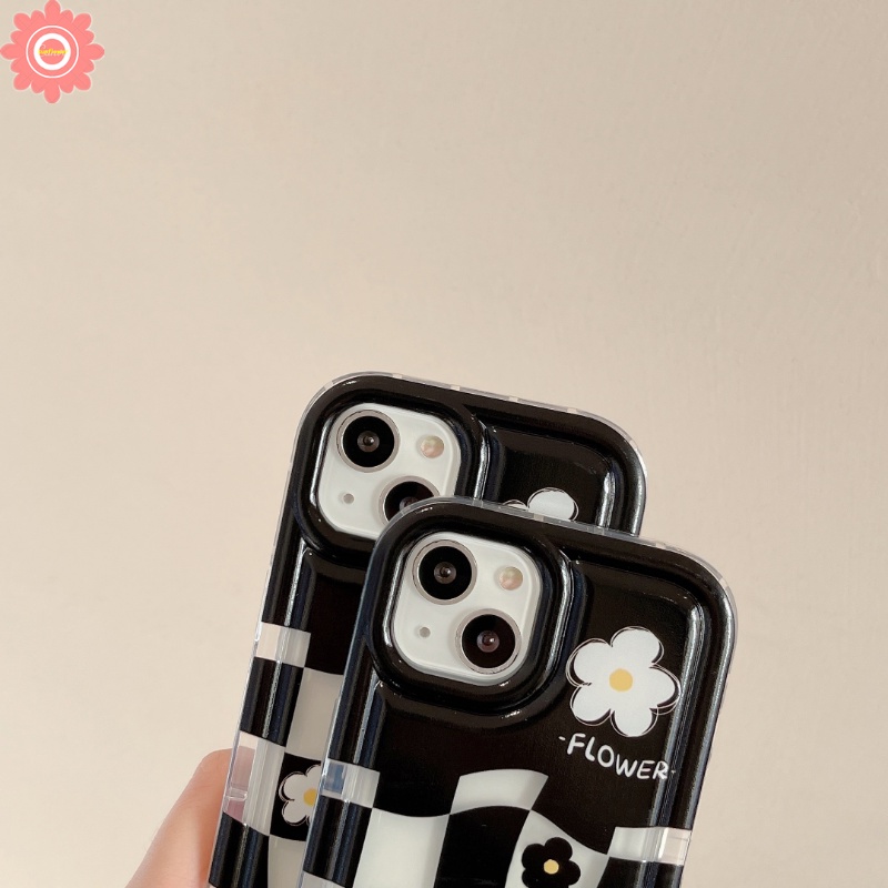 Case Kompatibel Untuk IPhone 7Plus XR 11 14 13 12 Pro Max7 6 8 6s Plus X XS Max SE 2020 Fresh Flowers Love Heart Pola Tidak Teratur Lembut Tpu Shockproof Airbag Phone Cover